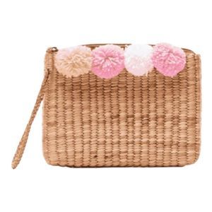 2/$25*when bundled* NWT Seagrass Pom Pom Wristlet Clutch